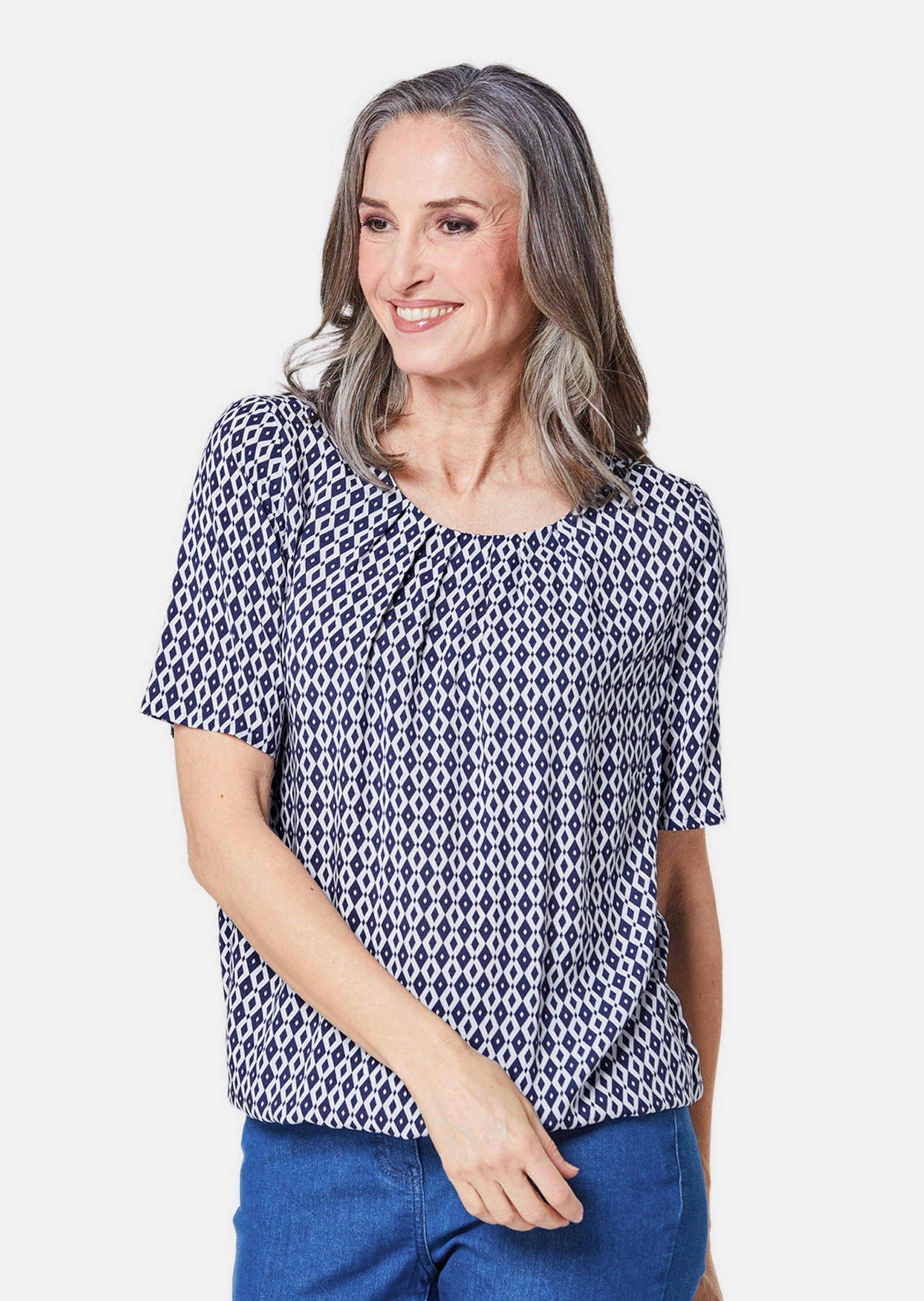 GOLDNER Druckbluse Kurzgröße: günstig online kaufen
