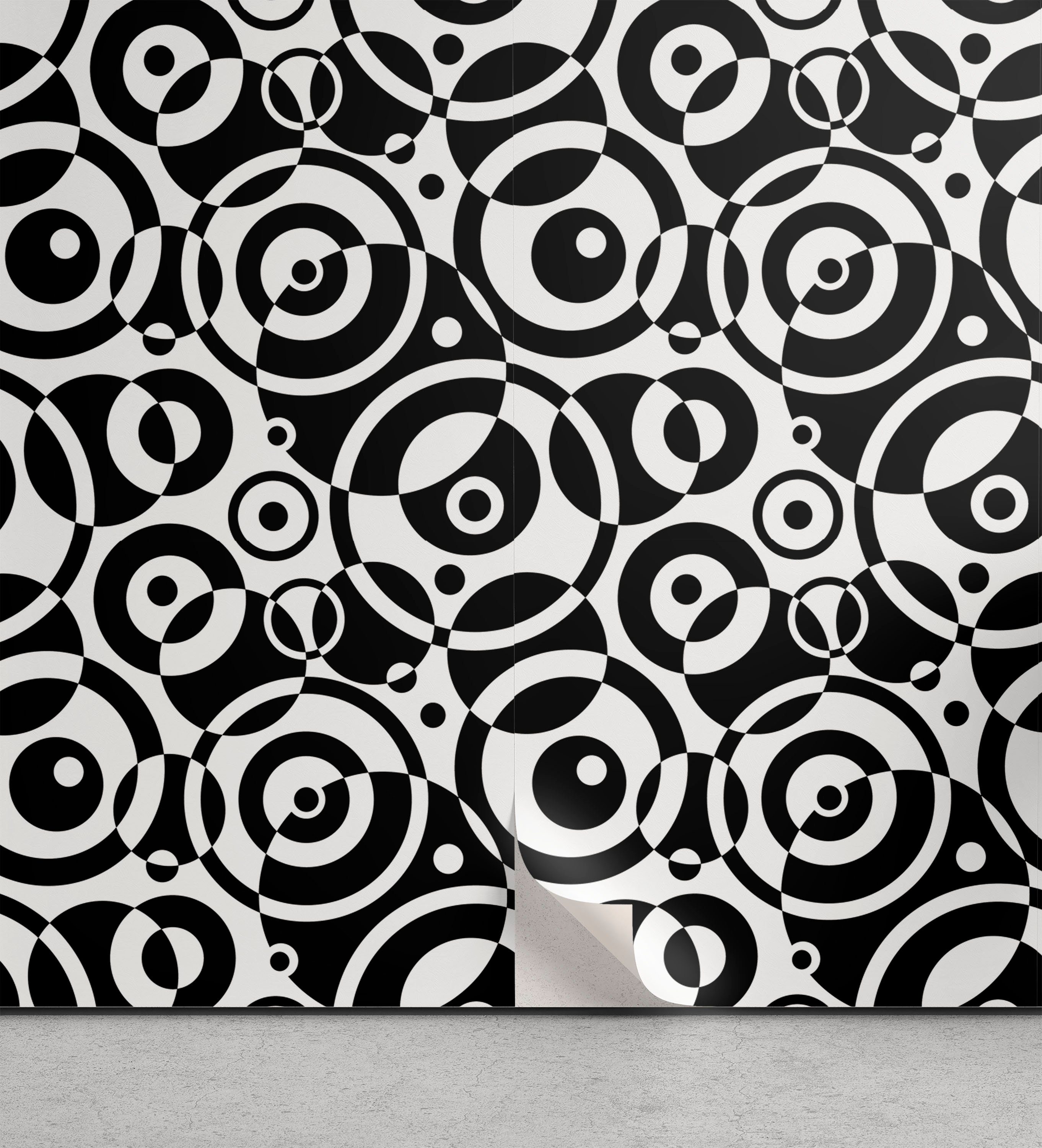 Abakuhaus und Vinyltapete weiß Schwarz selbstklebendes Wohnzimmer Küchenakzent, und Punkte Kreis