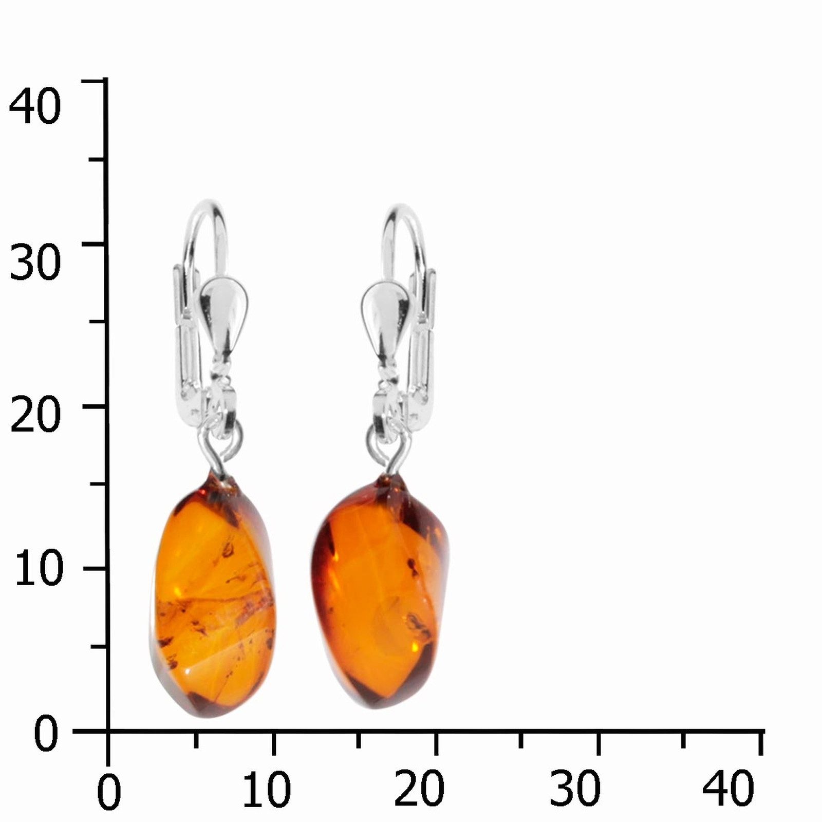 OSTSEE-SCHMUCK Paar Ohrhänger Ostsee-Schmuck Ohrhänger Klassisch 15x6 mm (2-tlg)