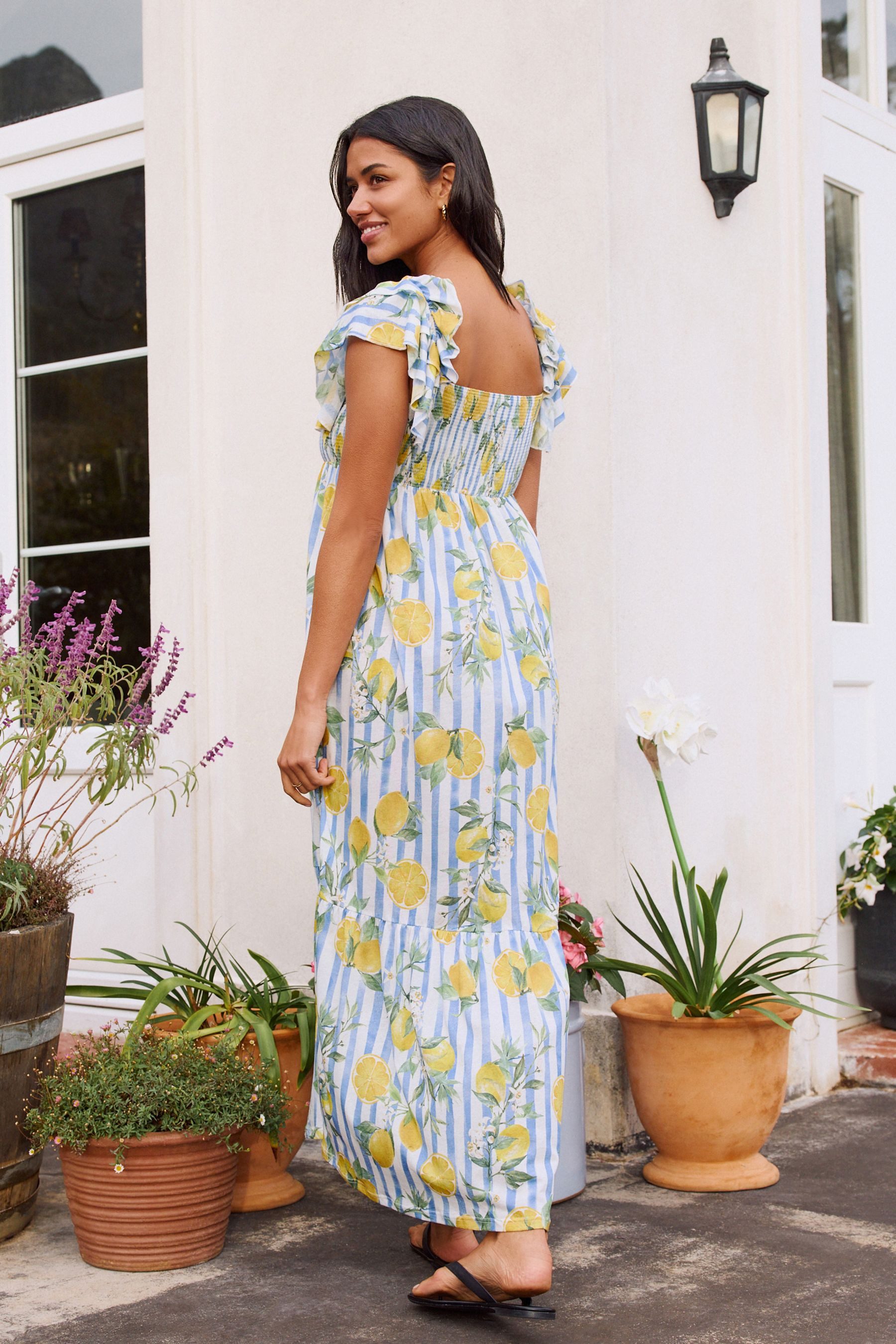 Next Midikleid Midikleid mit Rüschenärmel aus günstig online kaufen