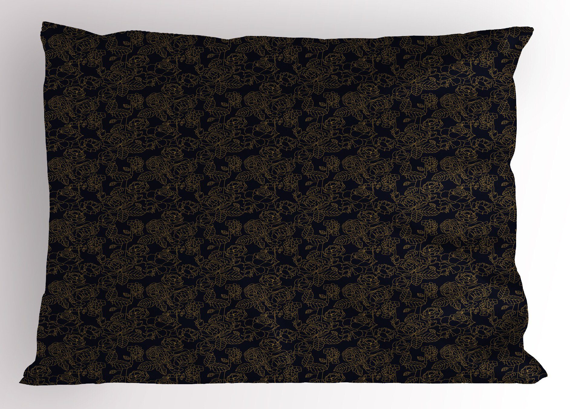 Kissenbezüge Dekorativer Standard King Size Gedruckter Kissenbezug, Abakuhaus (1 Stück), Jahrgang Umrisszeichnung Rose Leaves