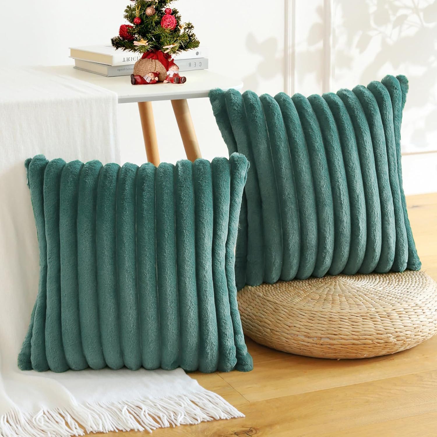 OKWISH Kissenbezüge 2er Set Flauschig Plüsch Deko Dekokissen Sofakissen Zierkissenbezüge, (2 Stück), 45x45cm Sofakissen Couchkissen Bezug Sofa