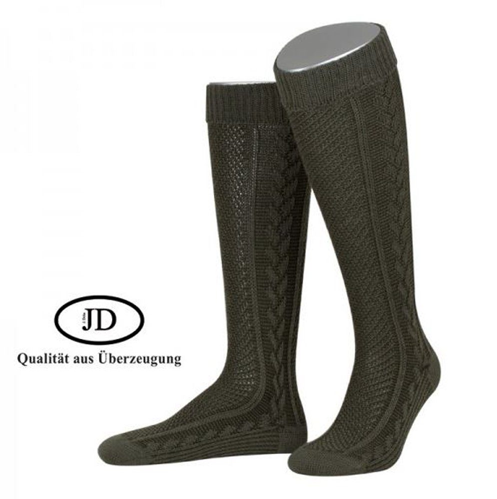 Kniestrümpfe JD Jagd – Kniebundstrumpf Jacquard, schilf/oliv