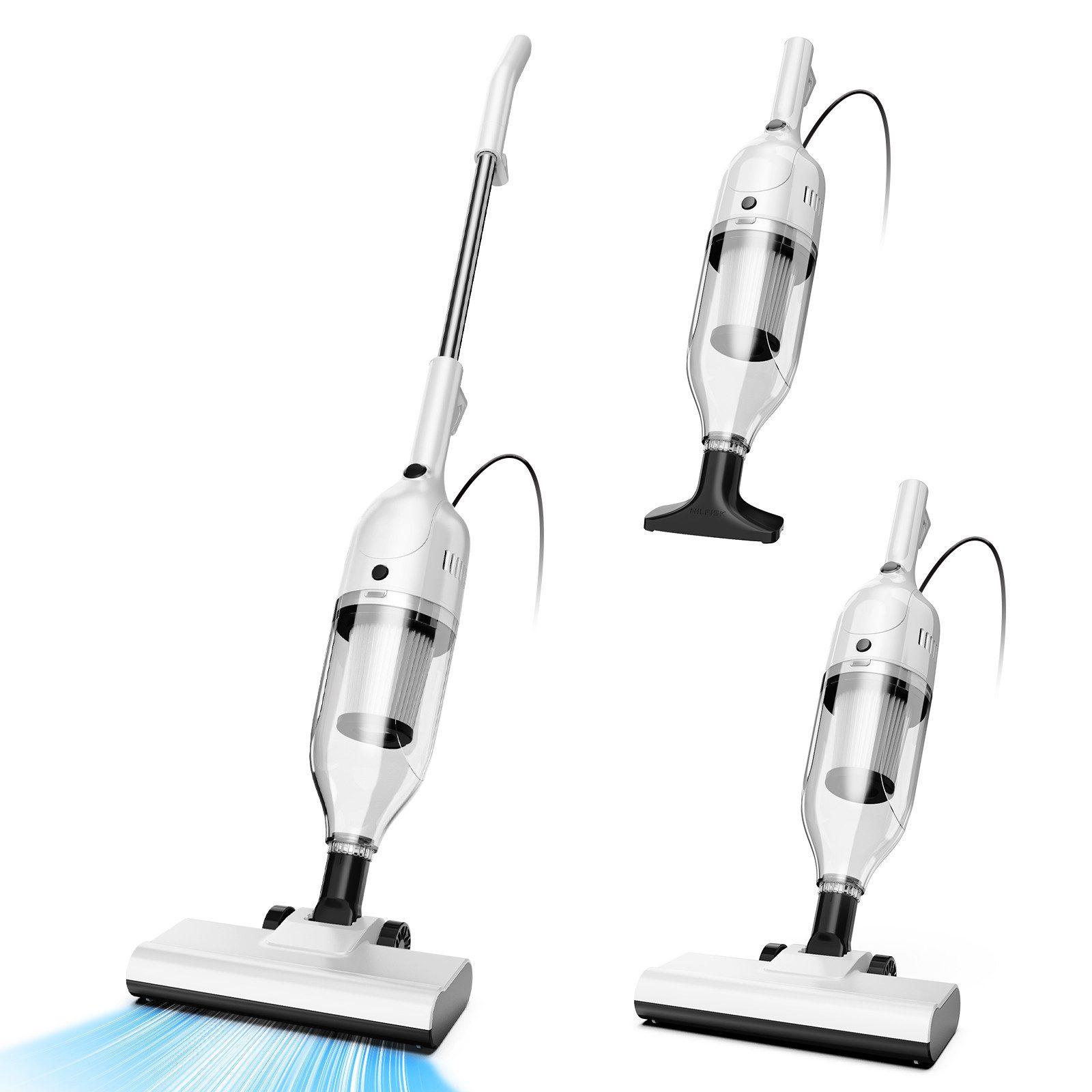 INSE Bodenstaubsauger Kabelgebundener Stabstaubsauger,5 Meter Stromkabel,2 in 1 model, 600 W, beutellos, Leichtgewicht,kabelgebunden,600W Hochleistungsmotor
