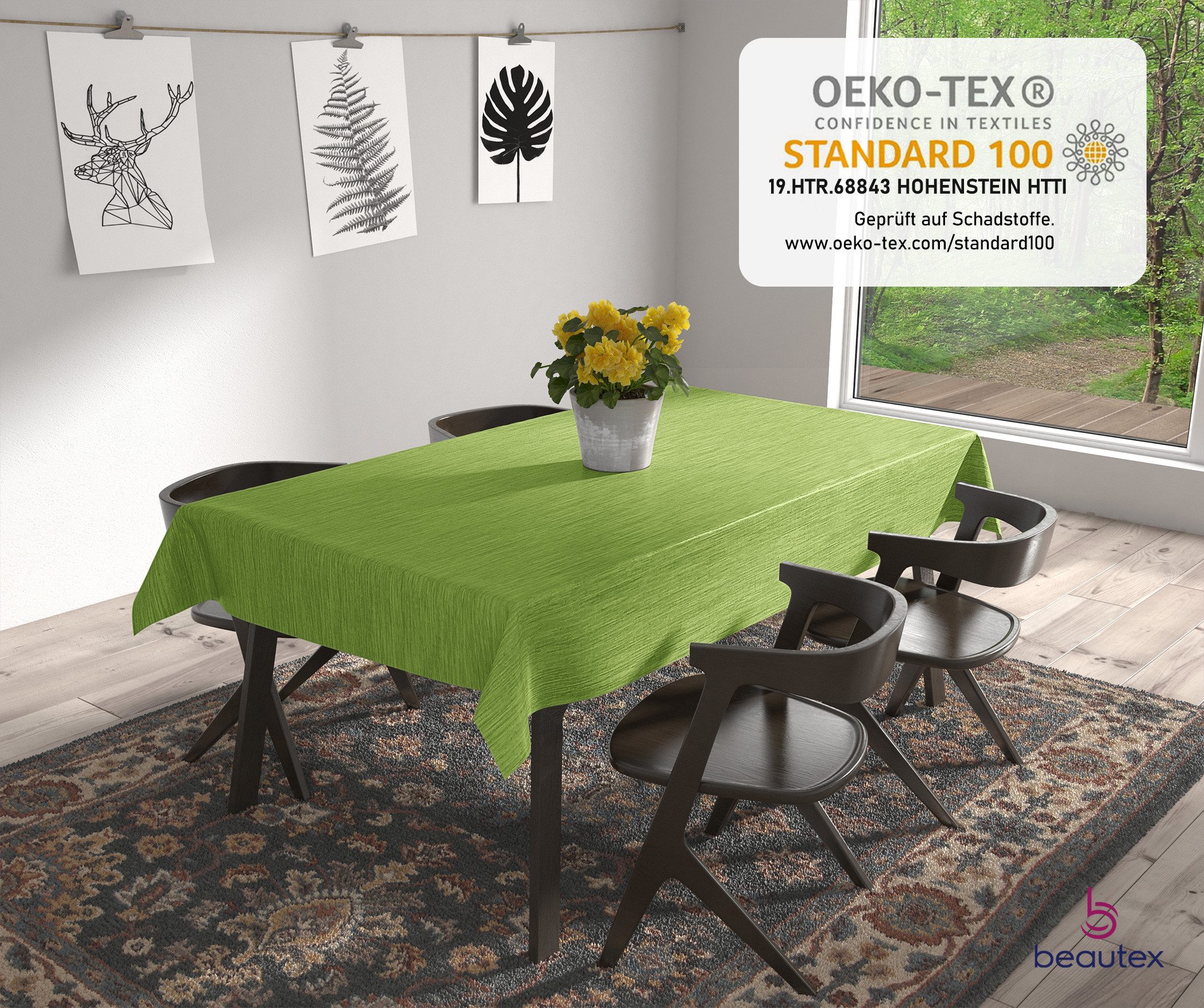 Beautex Tischdecke Wachstuchtischdecke Meterware abwaschbar fleckenabweisend aus PVC (1-tlg), Wasserundurchlässig, Zuschneidbar, Pflegeleicht, Oberflächenversie – Bild 4 von 5