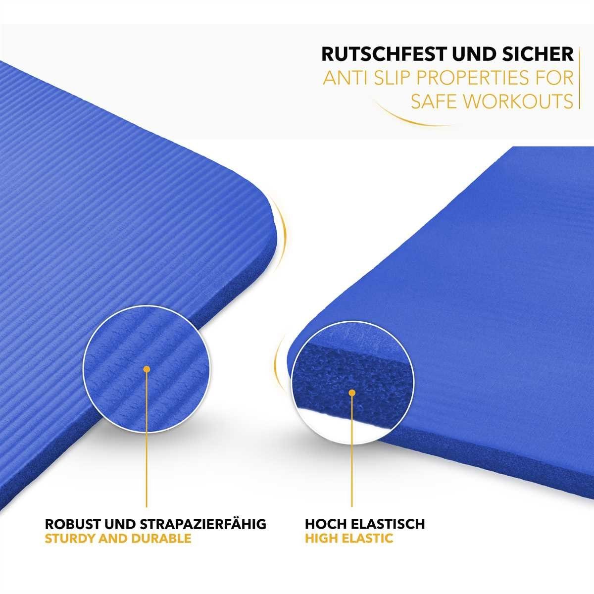 TRESKO Gymnastikmatte rutschfest mit Tragegurt Sportmatte gepolstert, Yogamatte Gymnastikmatte Dick Fitnessmatte – Bild 4 von 5