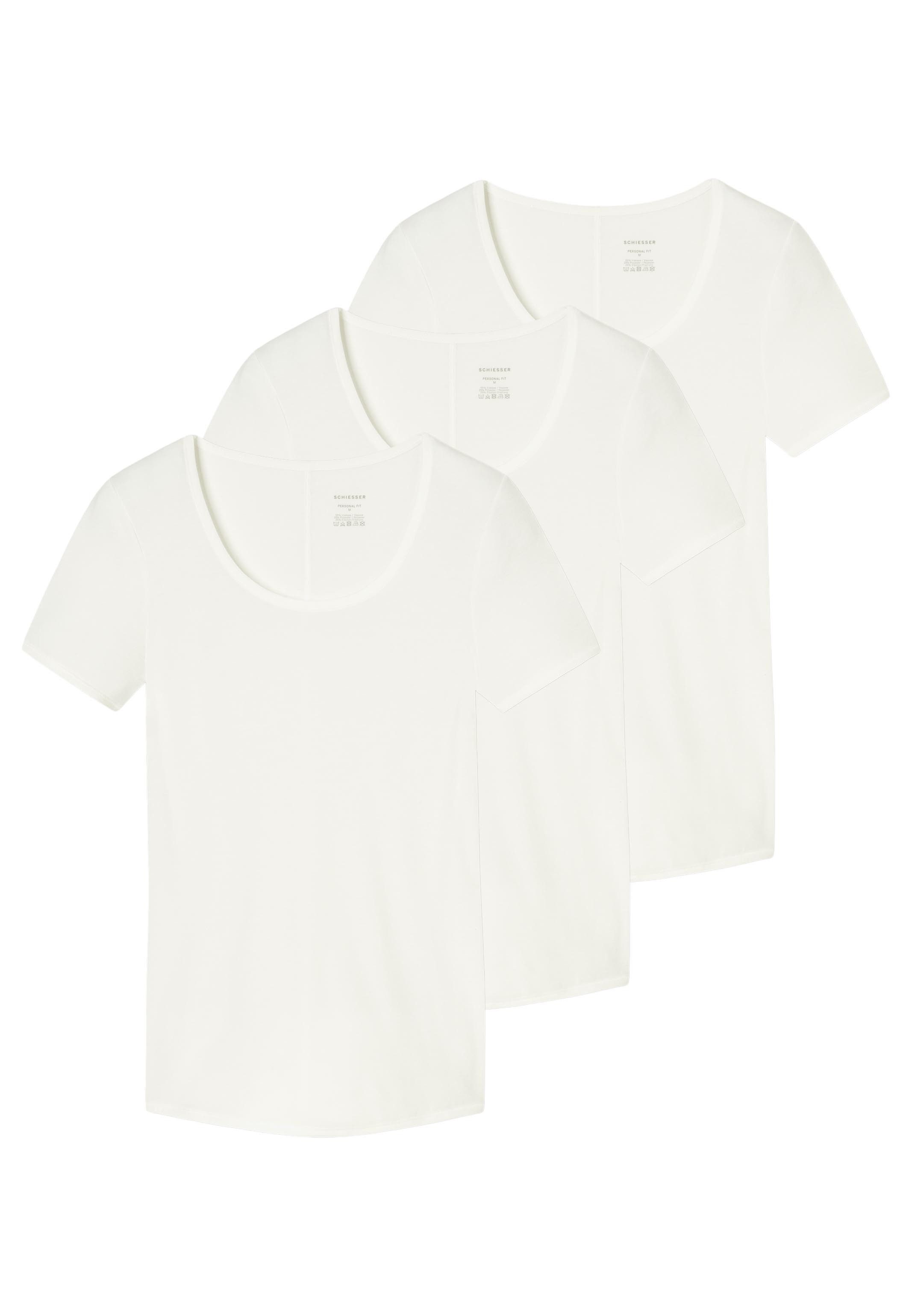 Schiesser Unterhemd 3er Pack Personal Fit (Spar-Set, 3-St) Unterhemd / Shirt Kurzarm - Atmungsaktiv
