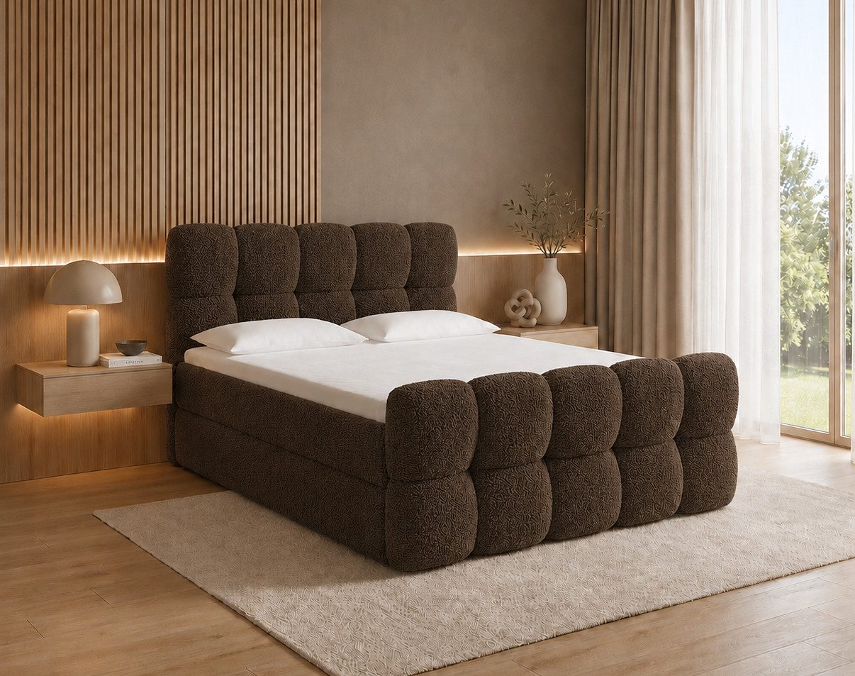 B&B Home Boxspringbett Boxbett Coriano III 180 cm 200 cm (inkl zwei Bettkästen, Multipocket-Matratze und Topper)