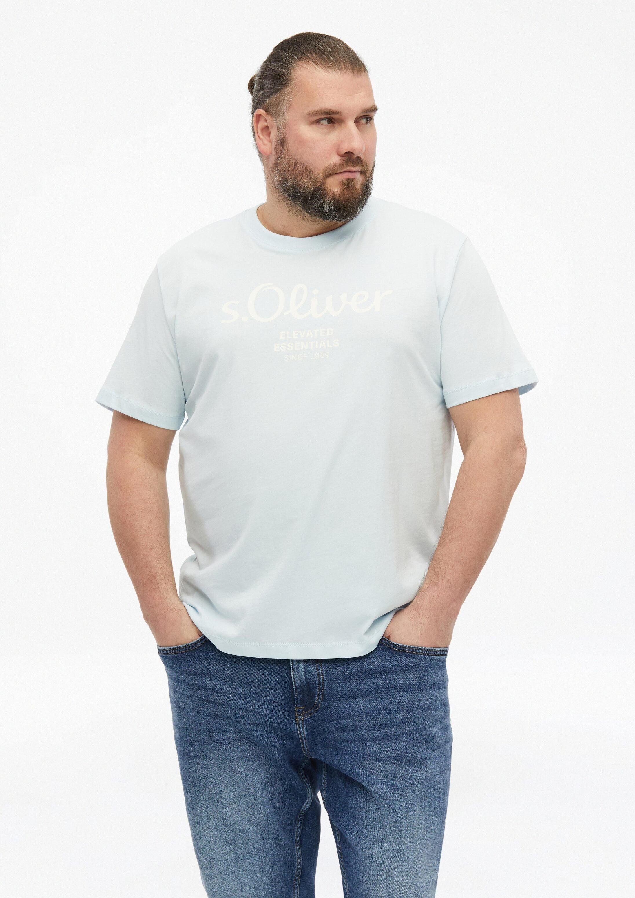s.Oliver Kurzarmshirt T-Shirt Baumwoll-T-Shirt mit Logo-Print