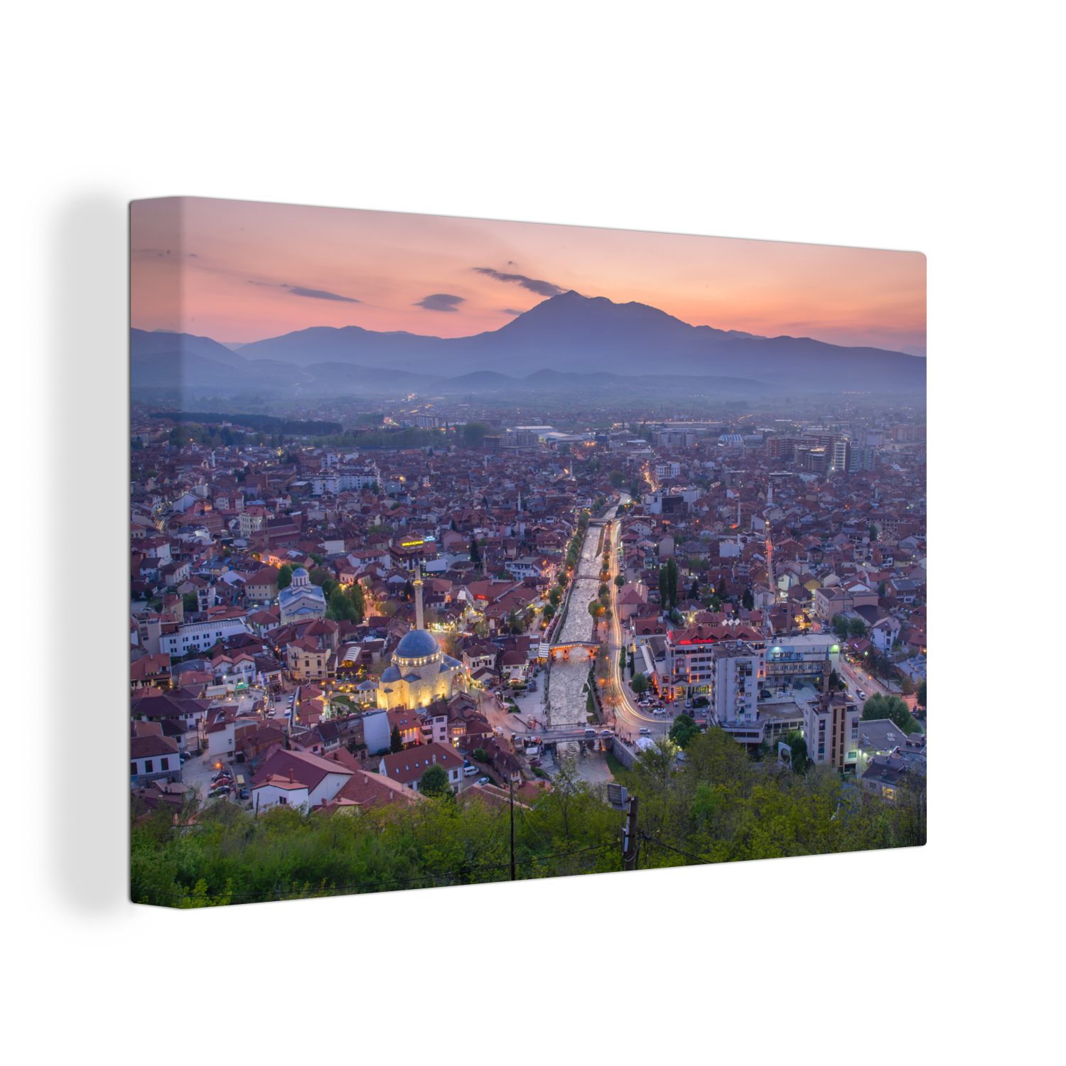 OneMillionCanvasses® Leinwandbild Blick über Prizren im günstig online kaufen