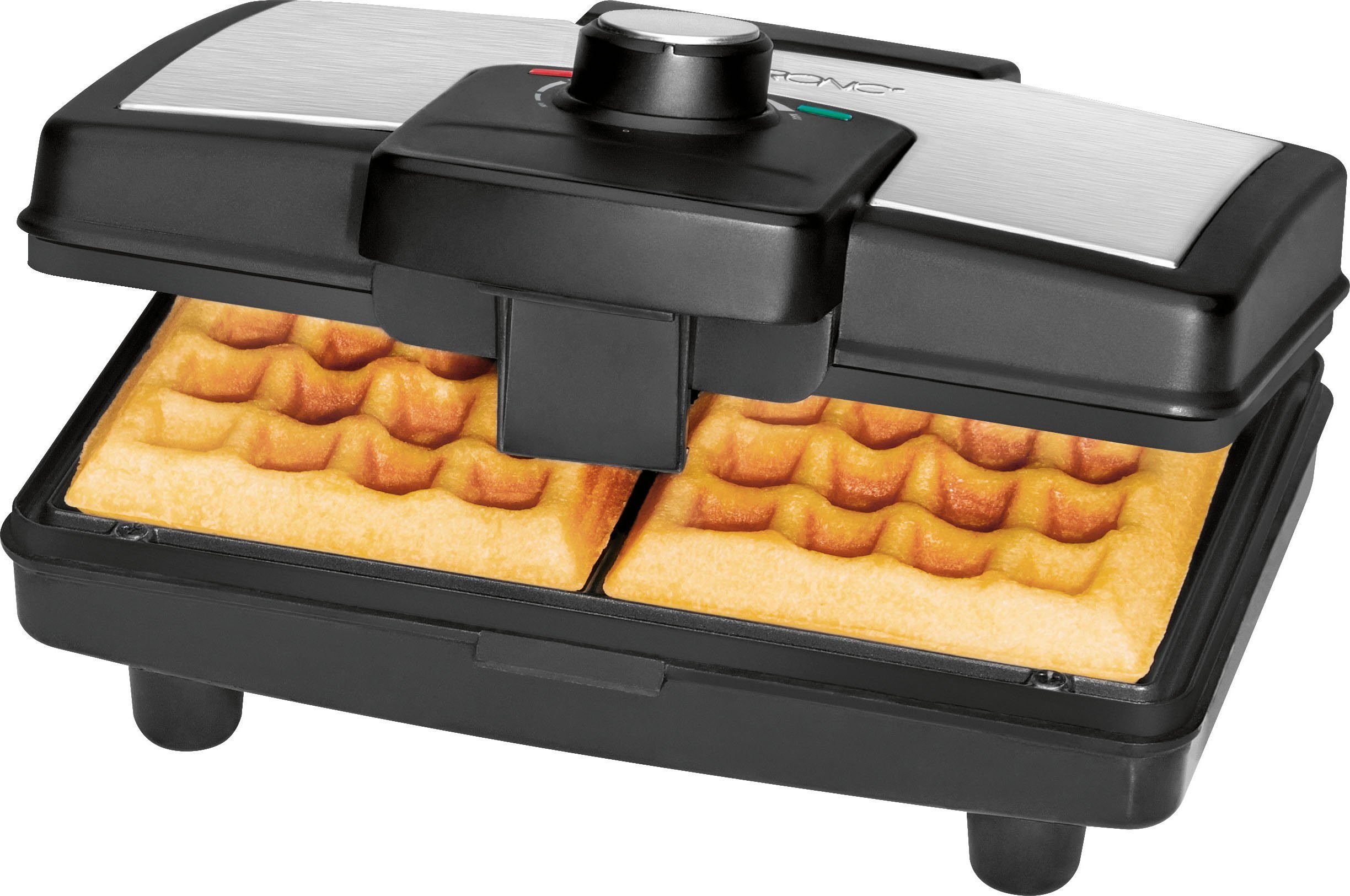 CLATRONIC Waffeleisen WA 3606, 800 W, 2 Kontrolleuchten für Netz und Heizung