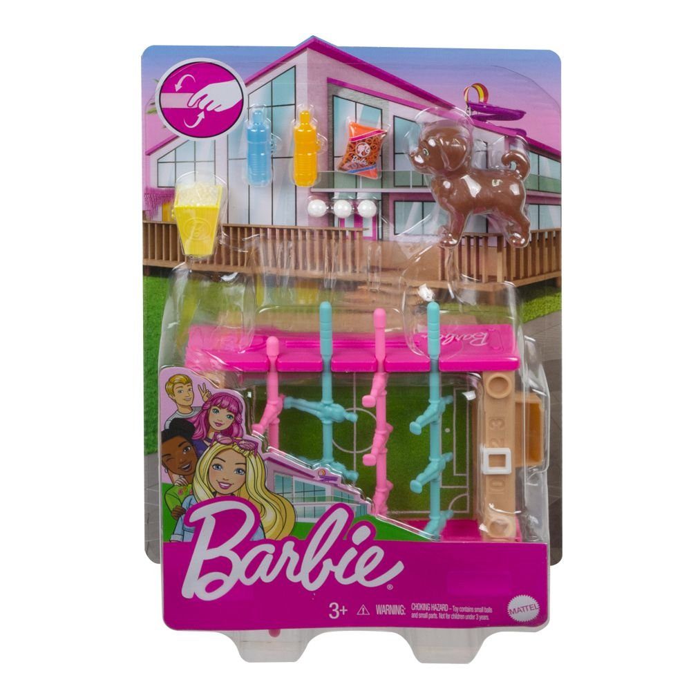 Barbie Puppenhausmöbel Barbie Tischfußball-Spiel Mattel Möbel Spiel-Set Einrichtung Haus – Bild 5 von 5