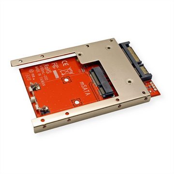 ROLINE Adapter mSATA SSD zu 2.5 SATA 22pin Computer-Kabel, SATA 22-polig (Data+Power) Männlich (Stecker), Micro SATA 16-polig Männlich (Stecker)