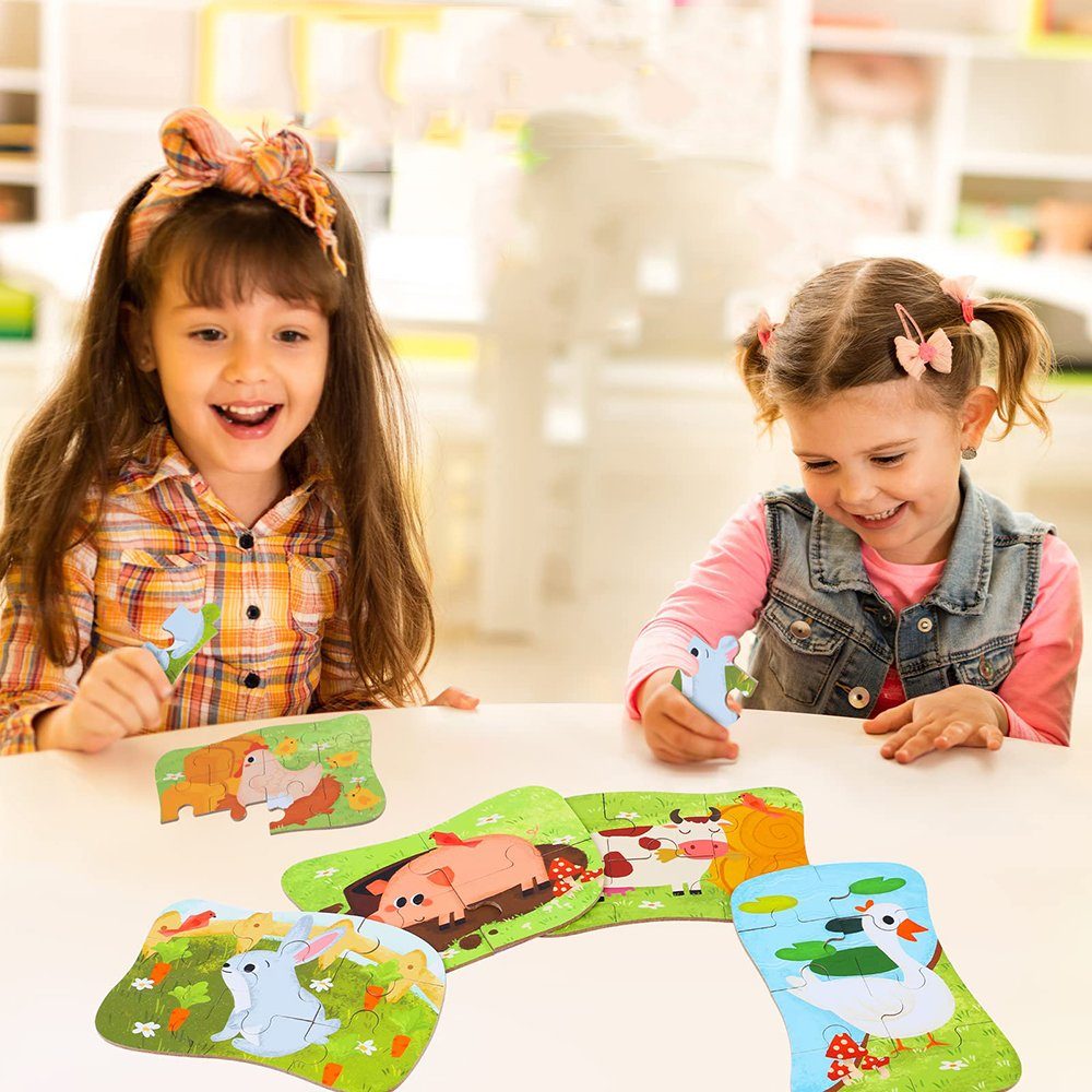 Puzzles, für Puzzleteile und Rahmenpuzzle Bunt(Geflügel) Puzzle, Geeignet Mädchen Jungen Bilds 5 Juoungle Kinderpuzzle,