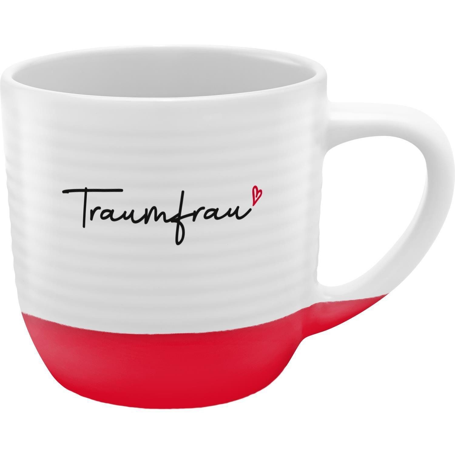 Tasse Tasse mit Rillen Motiv Traumfrau
