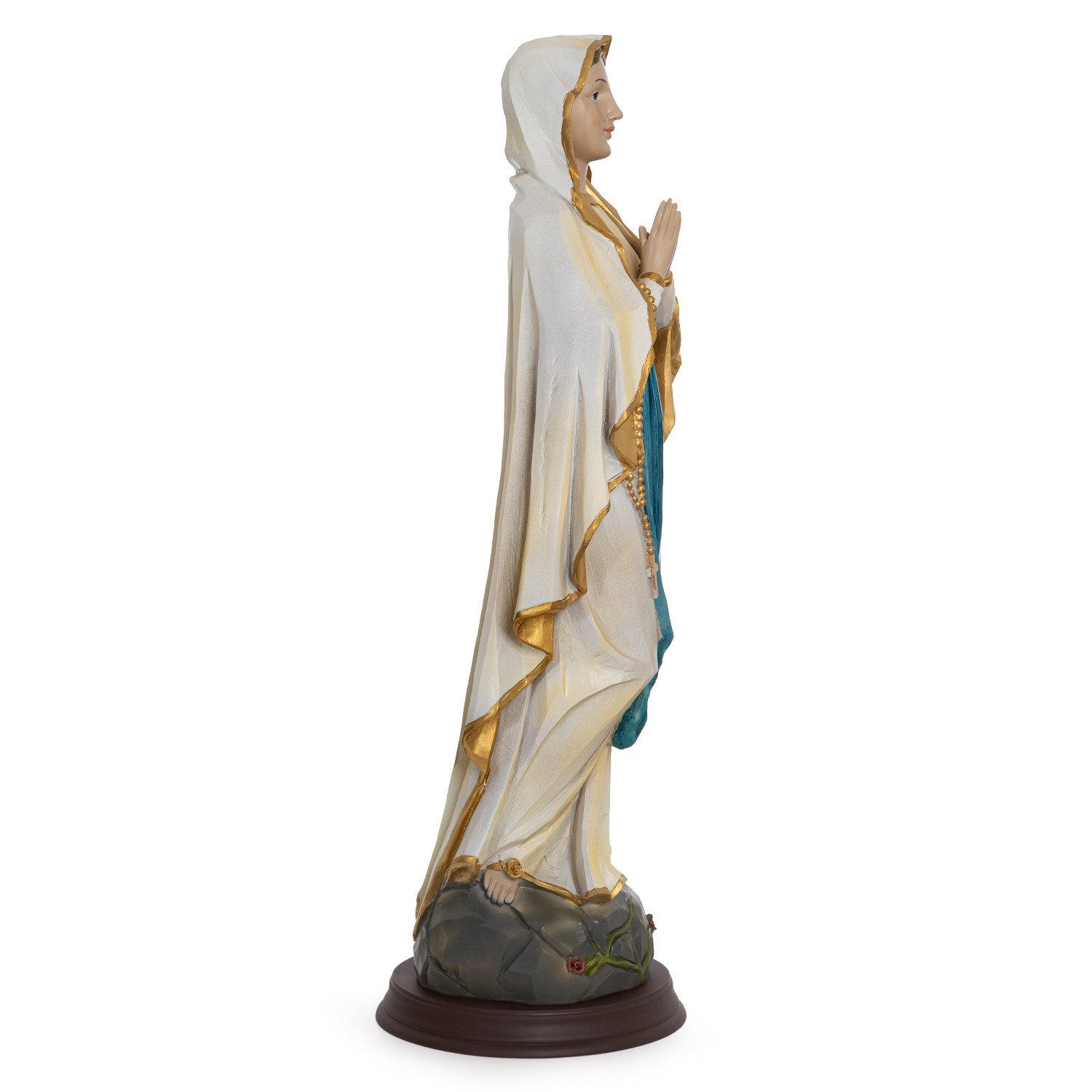 Moritz Dekofigur Jungfrau Maria Statue 42,5 cm Marienfigur mit Rosenkranz und Akzenten, Polyresin Figuren Deko Geschenk Geometrische TierFigur Modern Skulptur