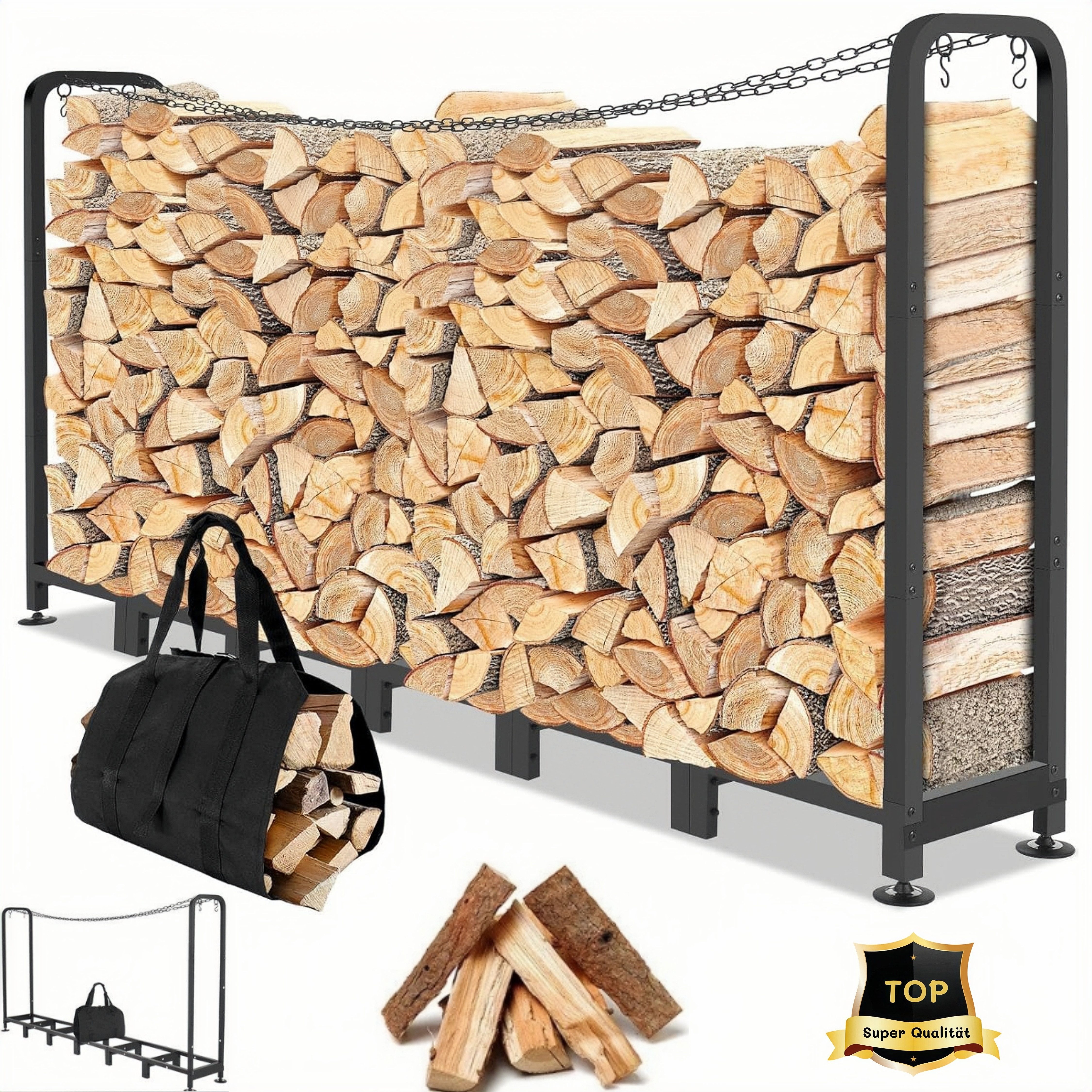 LUCKZON Kaminholzregal für Außenbereich,  Holz günstig online kaufen