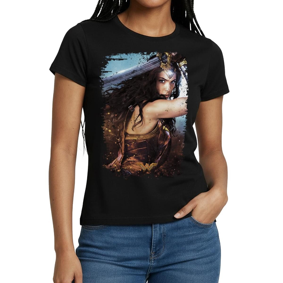 T-Shirt Wonder Woman Vintage Porträt Frauen T-Shirt