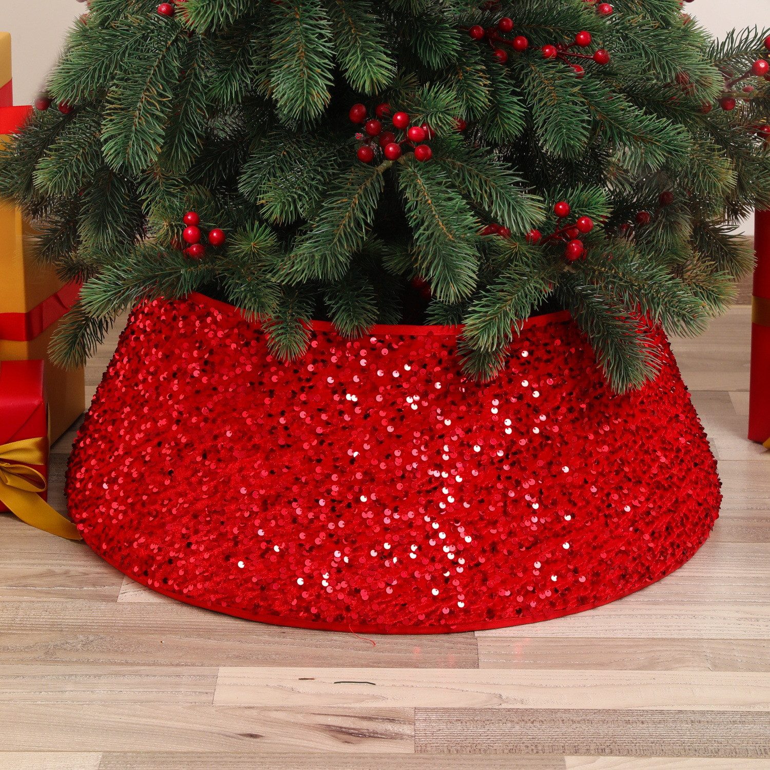 Coonoor Christbaumschmuck Weihnachtsbaum Kragen Weihnachtsbaum Rock Ständer Weihnachtsbaumdecke