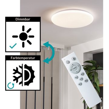 EGLO LED Deckenleuchte Mielamaro, Leuchtmittel inklusive, Kristall-Effekt, dimmbar, Fernbedienung, warmweiß-kaltweiß, Ø 50 cm