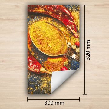 Decorwelt Herd-Abdeckplatte Herdabdeckplatte Kunststoff Aufrollbare Matte Küche Gewürze Orange, (30x52, 1 tlg), für alle Herdarten excl. Gasherde