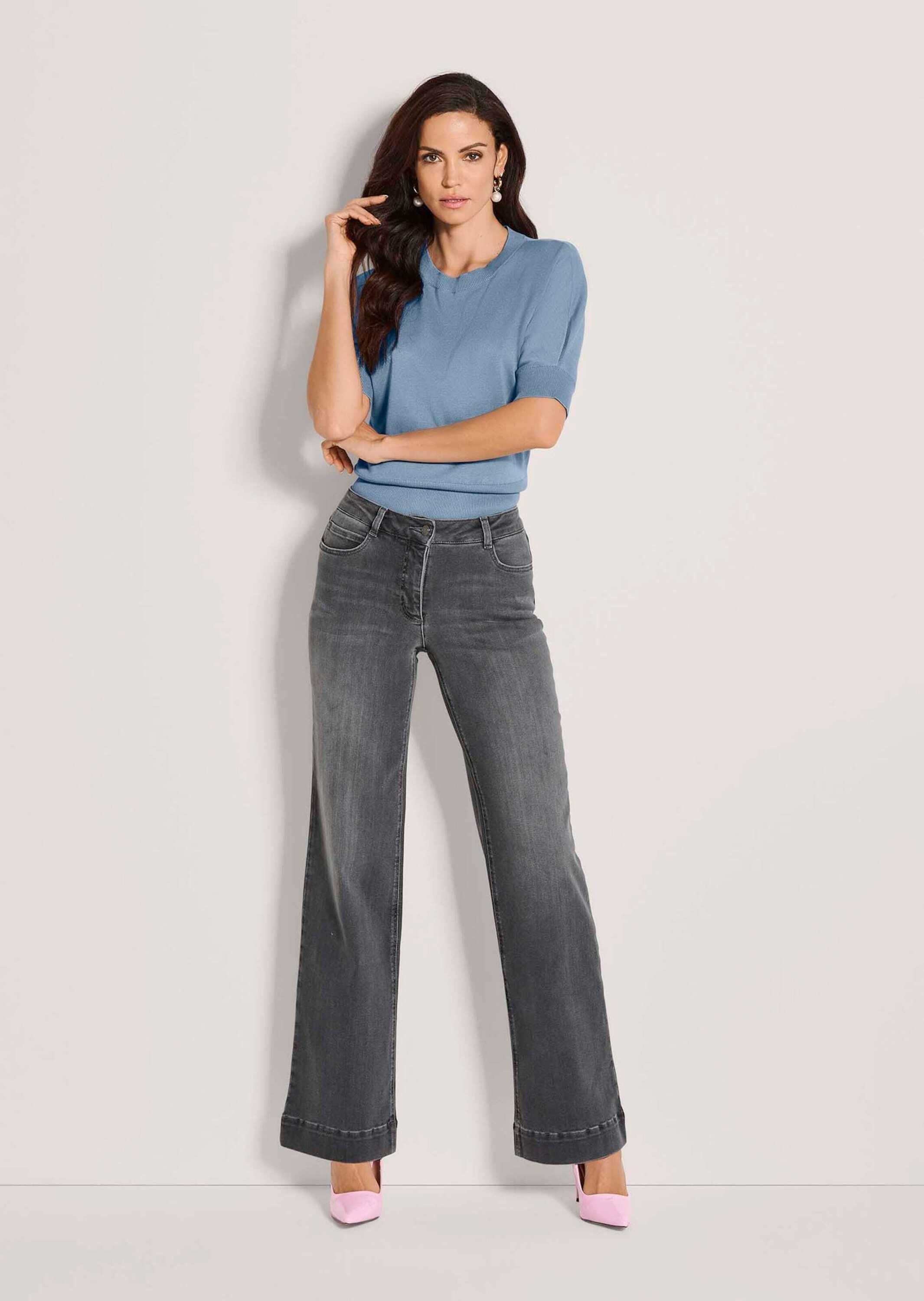 MADELEINE Gerade Jeans Wide-Leg-Jeans aus Powerstretch Modisch weites Bein mit Formbund und 5-Pocket-Style