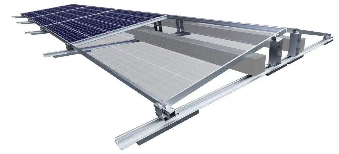 Home Feeling Solarmodul-Halterung Flachdach Komplettset für 4 Module (10° Neigung)