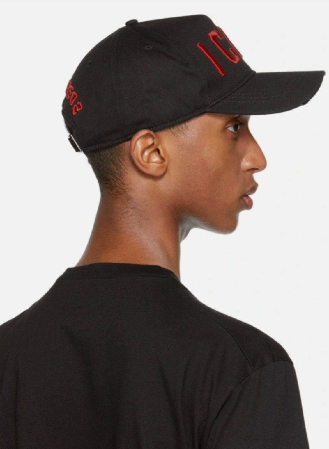 Dsquared2 Baseball Cap Icon Kappe Basebalkappe Trucker Mütze Verstellbarer Riemen, dezente Destroyed-Effekte, Gebogener Schirm