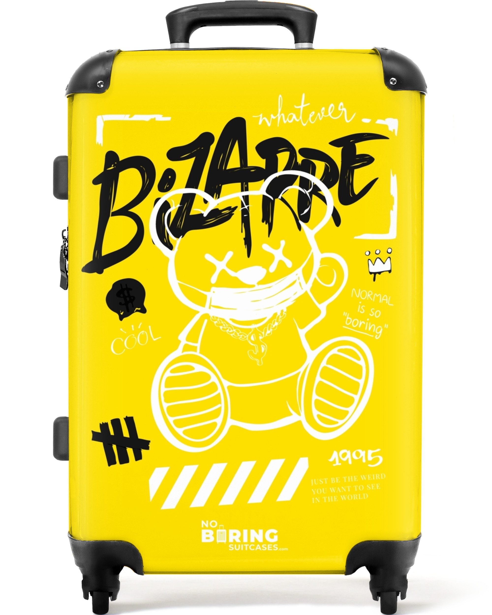 NoBoringSuitcases.com© Hartschalen-Trolley Graffiti-Kunst eines Teddys auf günstig online kaufen