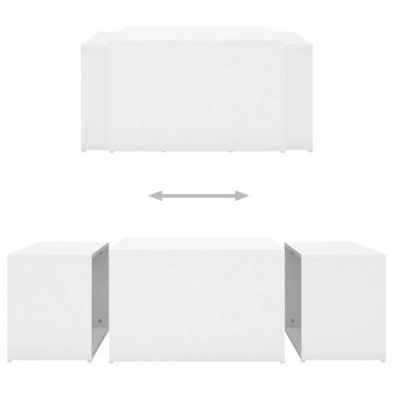 vidaXL Couchtisch 3-tlg. Satztisch-Set Weiß 60x60x38 cm Holzwerkstoff (1-St)