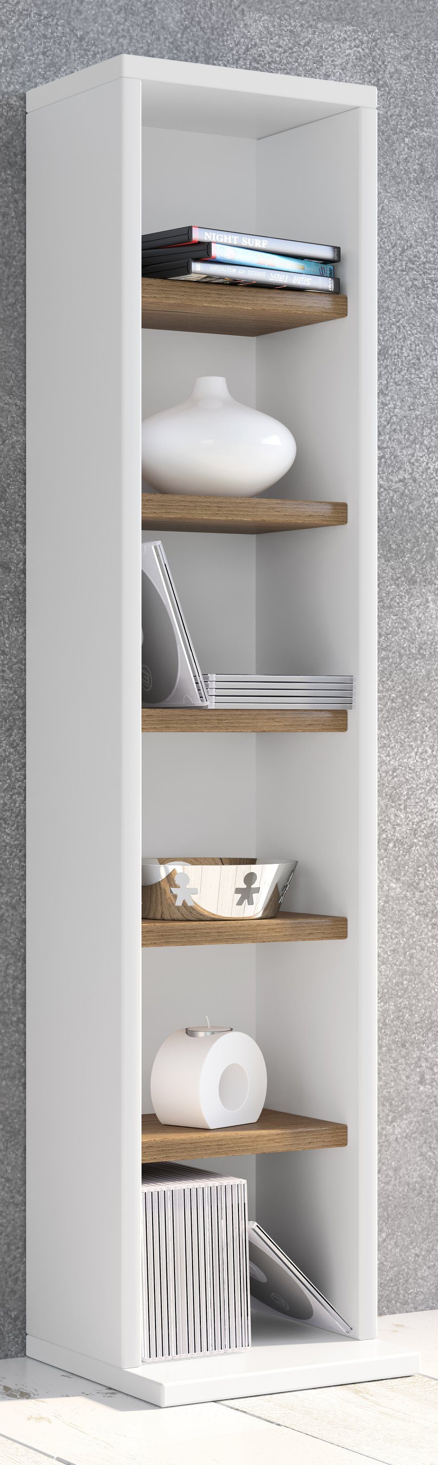 VCM Standregal Elementa Bücherregal B. 21 x T. 20 x H. 92 cm, Freistehendes Regal für Bücher und Deko, für Wohnzimmer und Mediaraum – Bild 3 von 3