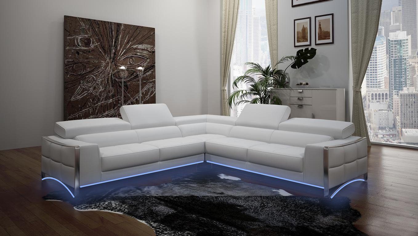 JVmoebel Ecksofa, Ledersofa Couch Wohnlandschaft Eck Design Modern Sofa  1504B