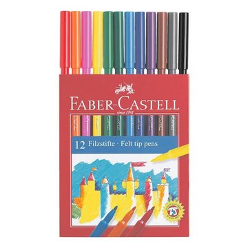 Faber-Castell Filzstift farbsortiert, (12-tlg), mit feiner Rundspitze