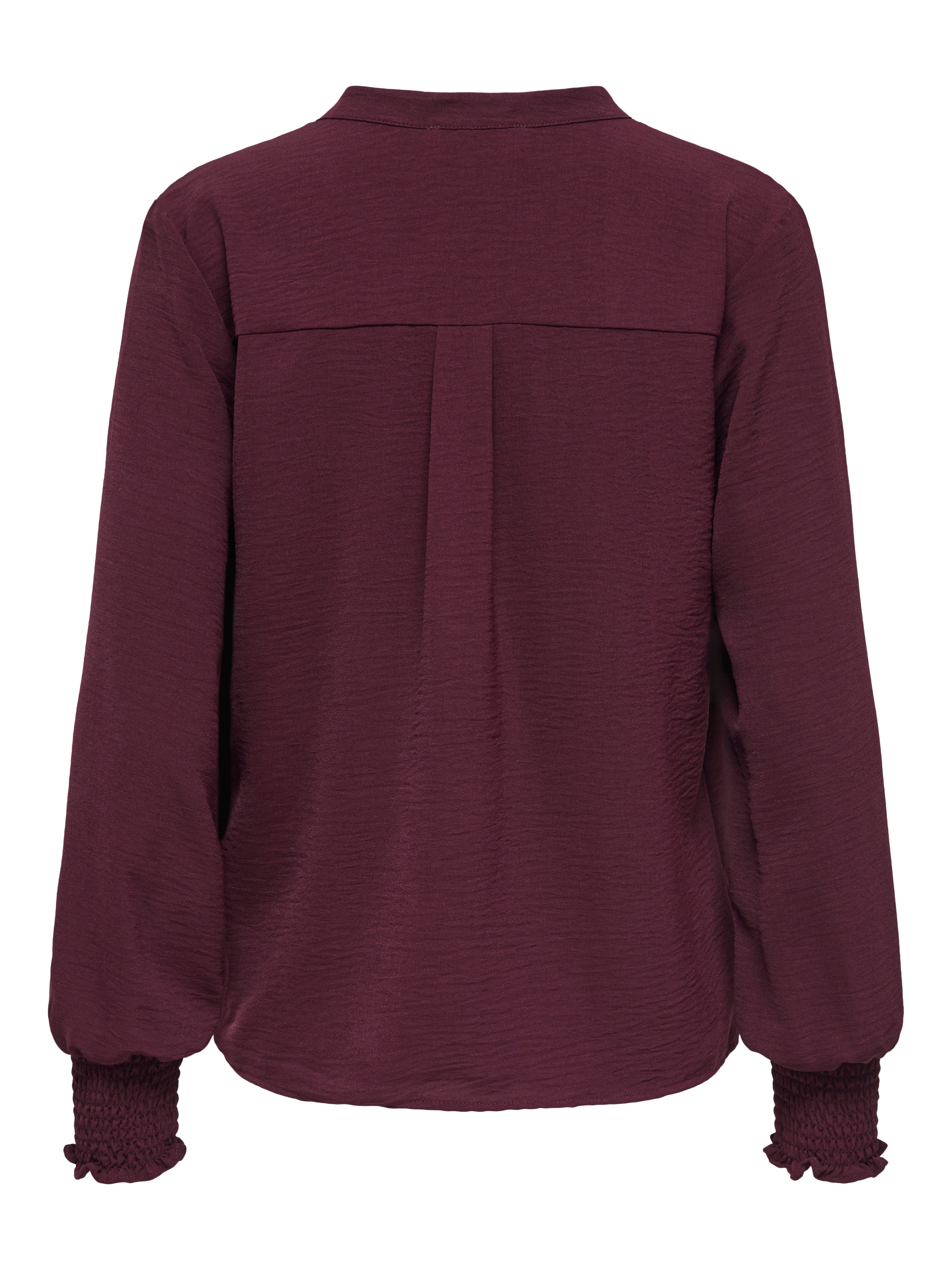 ONLY Blusenshirt ONLMETTE V-NECK LS SMOCK TOP NOOS WVN Kunstfaser, regular fit