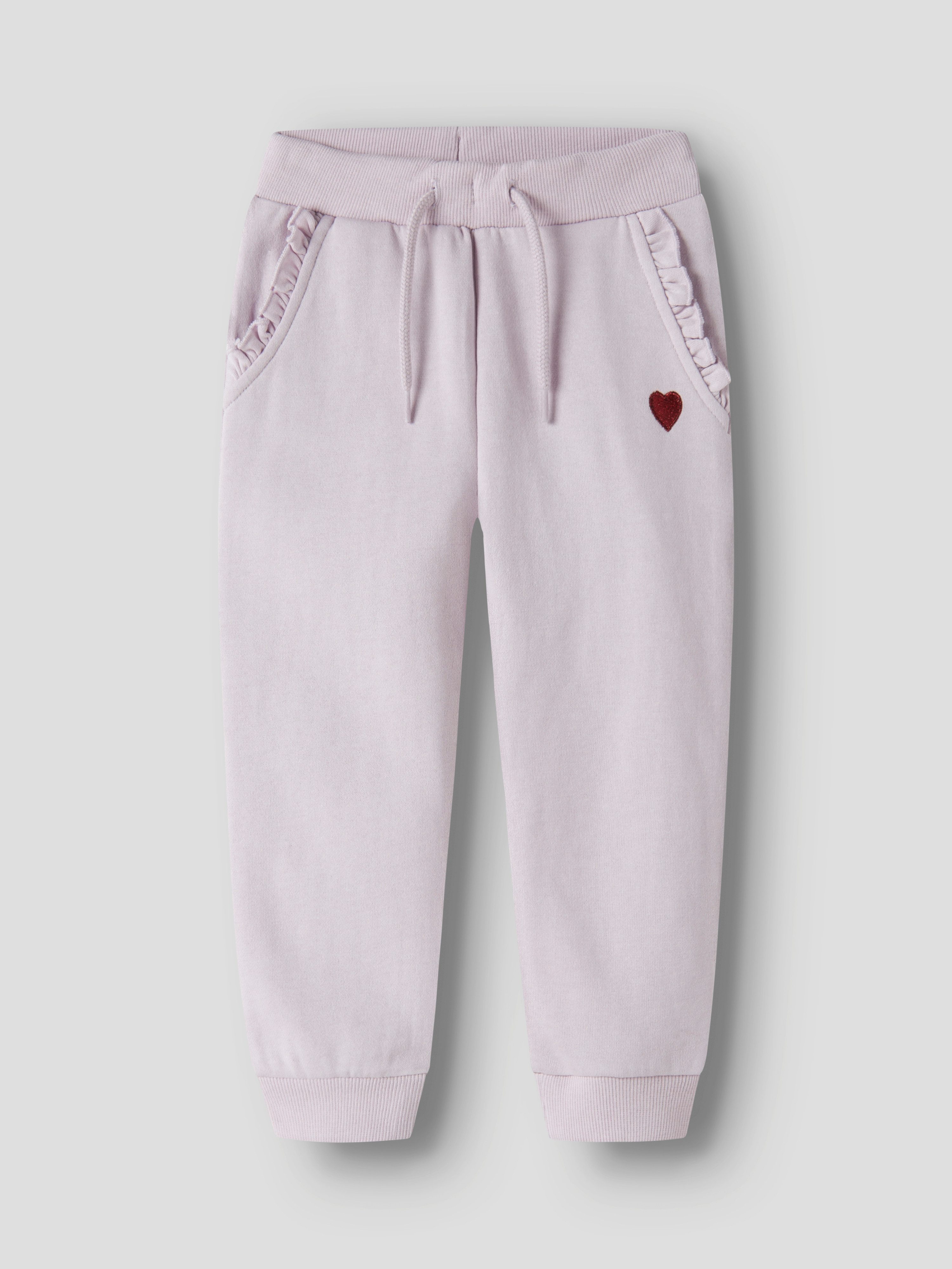 Name It Sweathose NMFVIMA SWE PANT BRU NOOS mit süßem Rüschendetail