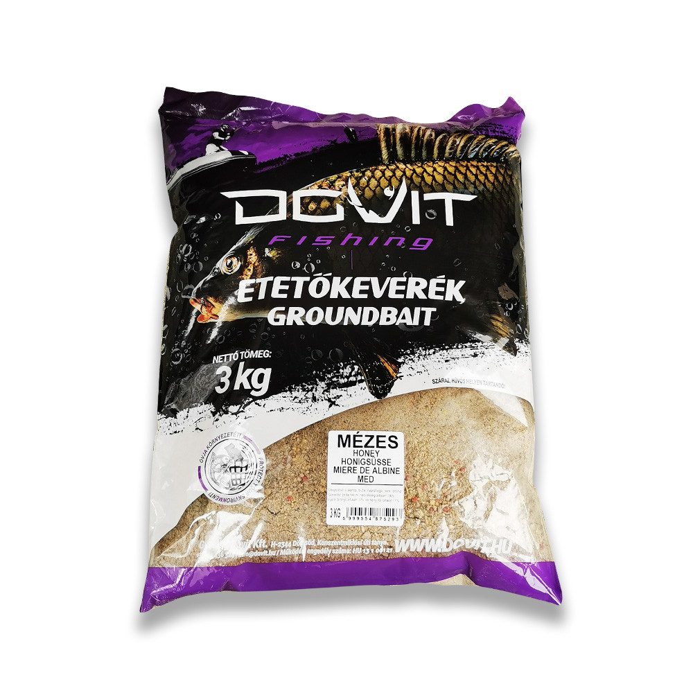 DOVIT FISHING Kunstköder 3kg Grundfutter Honig - Karpfenfutter Lockfutter Angelfutter Feeder, Für Karpfen, Brassen, Schleien, Rotaugen, Karausche, Graskarpfen