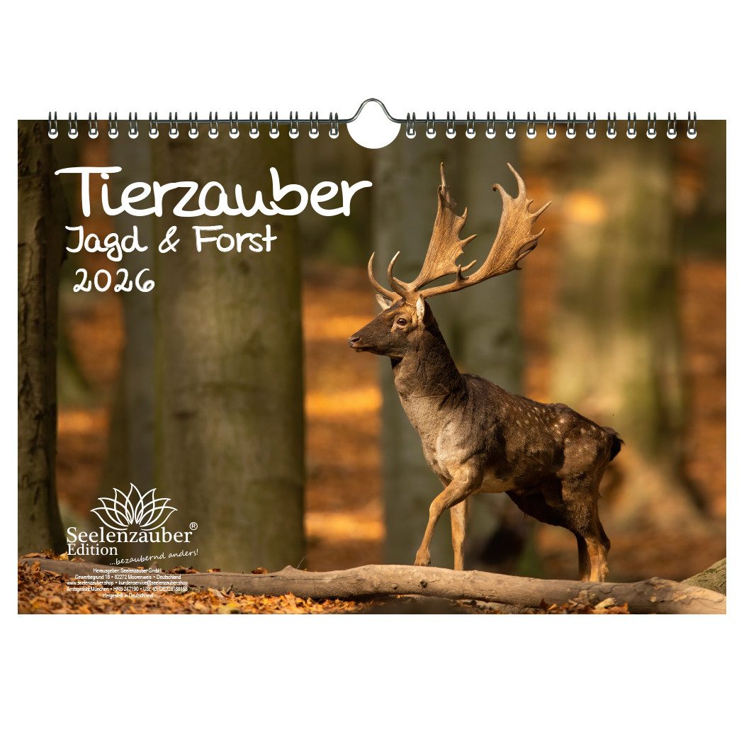 Seelenzauber Wandkalender Tierzauber Jagd & Forst DIN A4 Kalender für 2026 - Seelenzauber