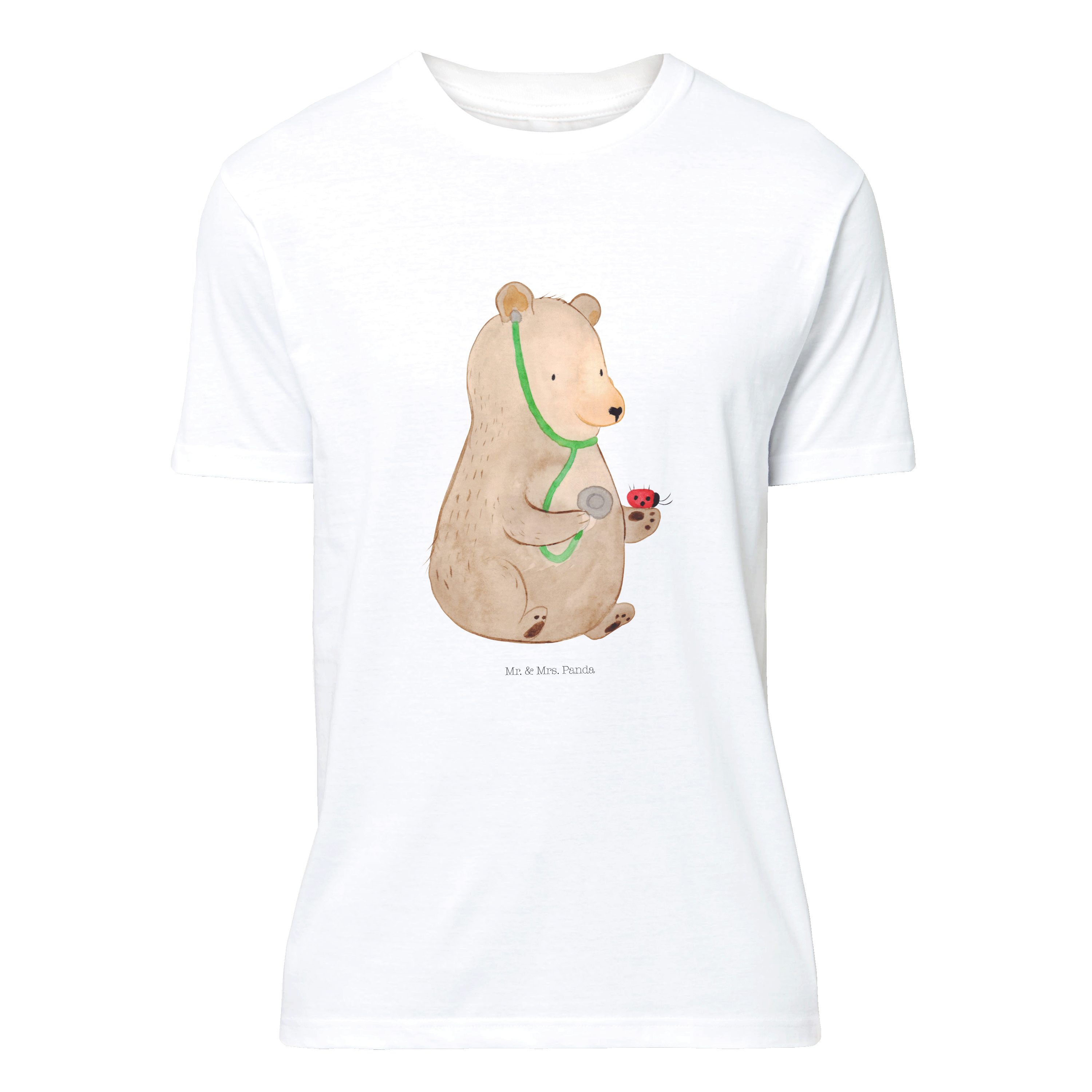 Mr. & Mrs. Panda T-Shirt Bär Arzt - Weiß - Geschenk, Teddybär, Professorin, Herrn, Sprüche, Na (1-tlg)
