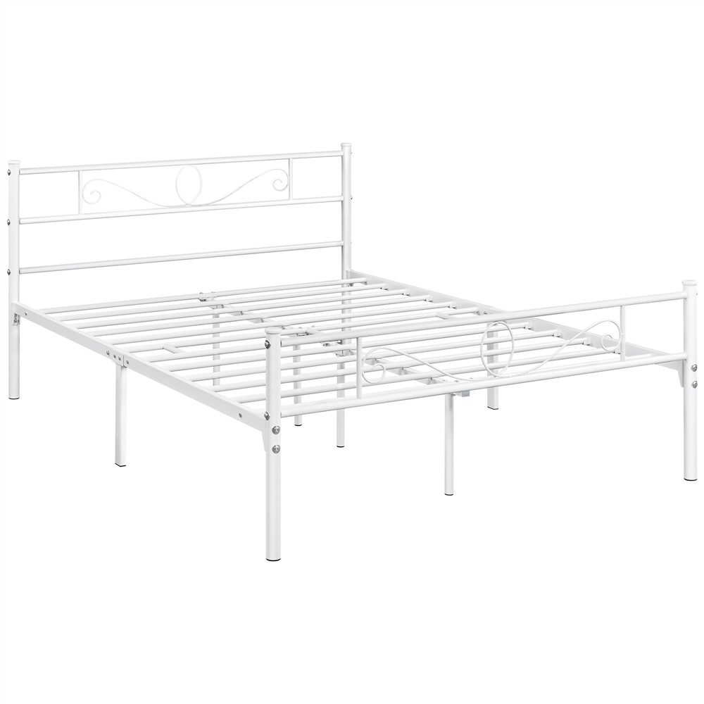 Yaheetech Bettgestell Metallbett mit Kopfteil, Einzelbett/Doppelbett günstig online kaufen
