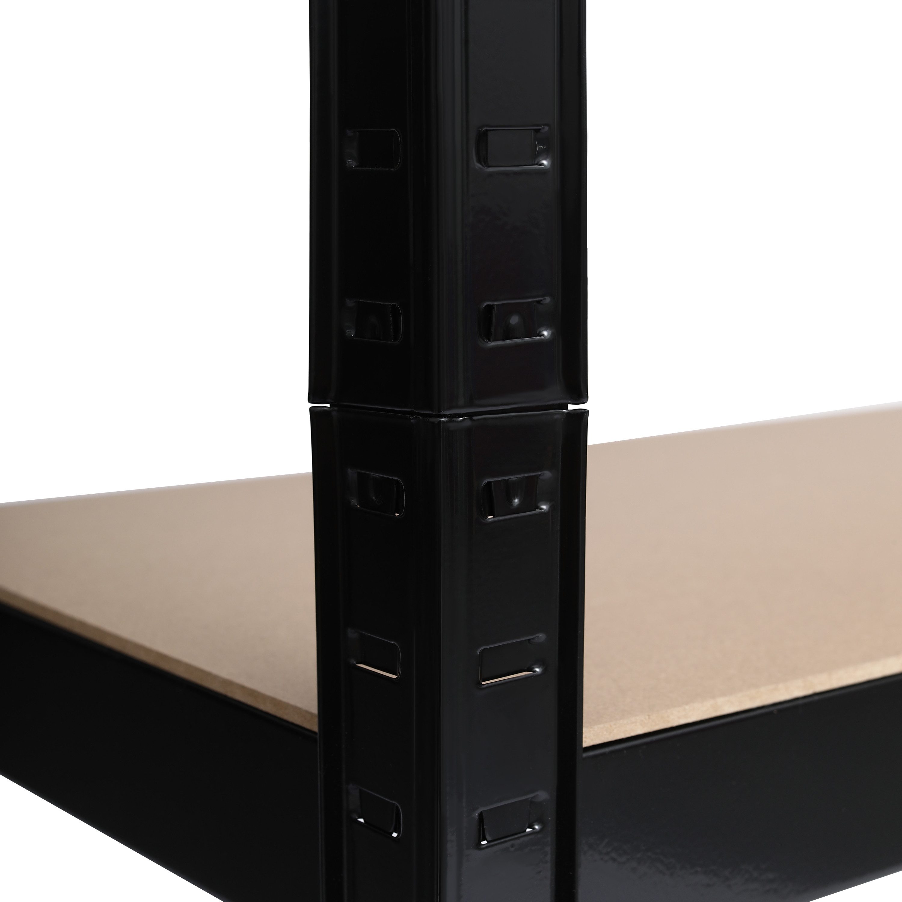 SCHULTE Regalwelt Schwerlastregal mit 4 MDF-Böden, 180x50x50 cm (HxBxT), 150 kg/Boden, schwarz – Bild 3 von 4