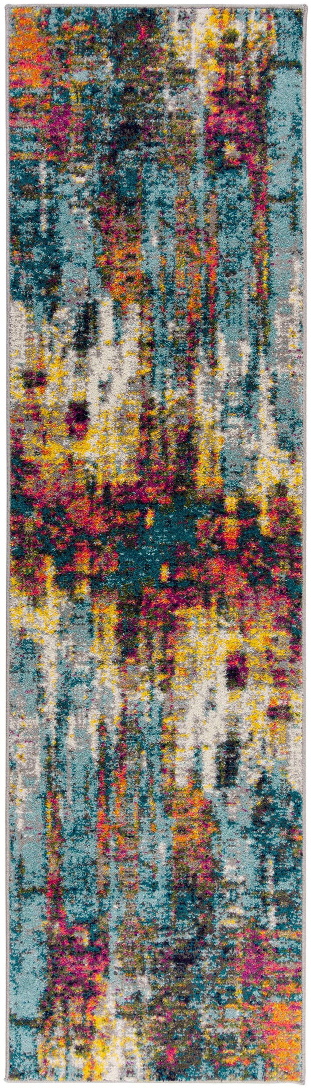 Läufer Abstraction, FLAIR RUGS, rechteckig, Höhe: 10 mm, Vintage Design, mehrfarbig, bunt, Teppichläufer | Kurzflor-Läufer