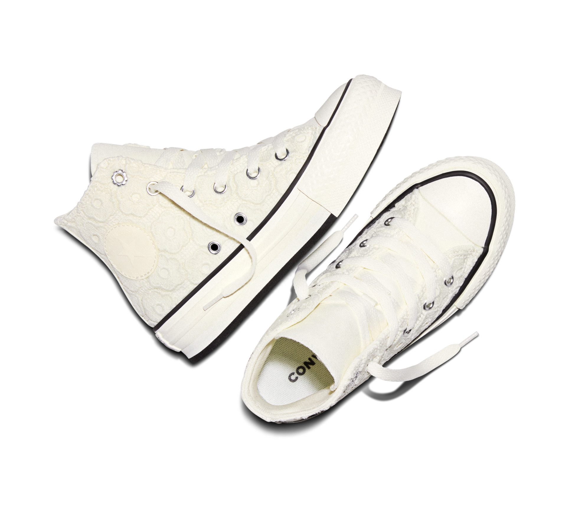 Converse CHUCK TAYLOR ALL STAR EVA LIFT PLATFORM FLORAL CROCHET Sneaker (für Kinder) für sportliche Aktivitäten, mit leicht profiliertem Laufsohlenprofil – Bild 4 von 5