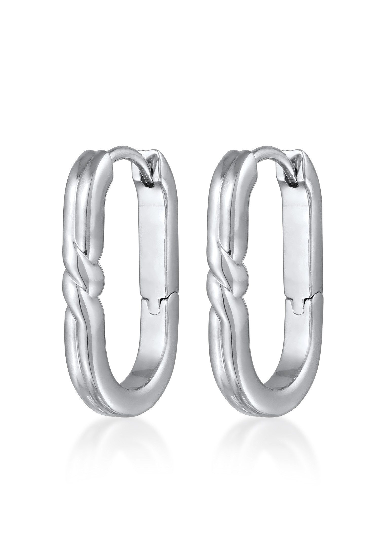 Elli Paar Серьги-кольца Серьги-кольца Scharnier Oval Modern Goldfarben, Twisted