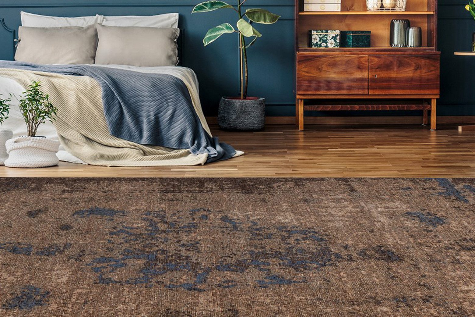 Padiro Teppich Charme 625, rechteckig, Höhe: 5 mm, Chenille Flachgewebe im Vintage Stil