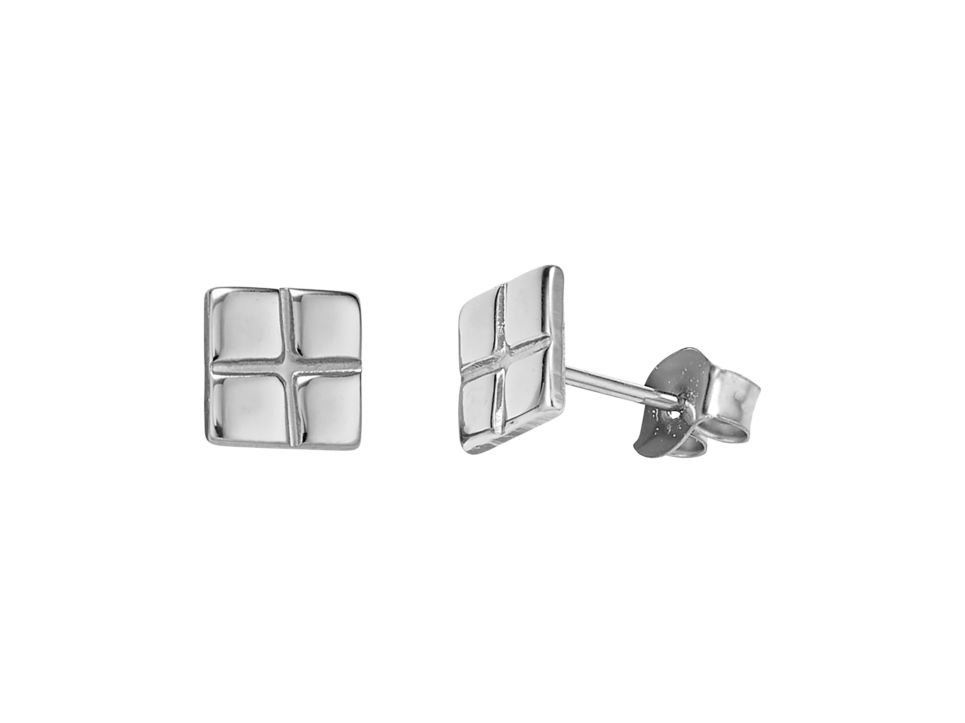 Firetti Paar Ohrstecker Schmuck Geschenk Edelstahl Ohrschmuck Ohrringe quadratisch Würfel