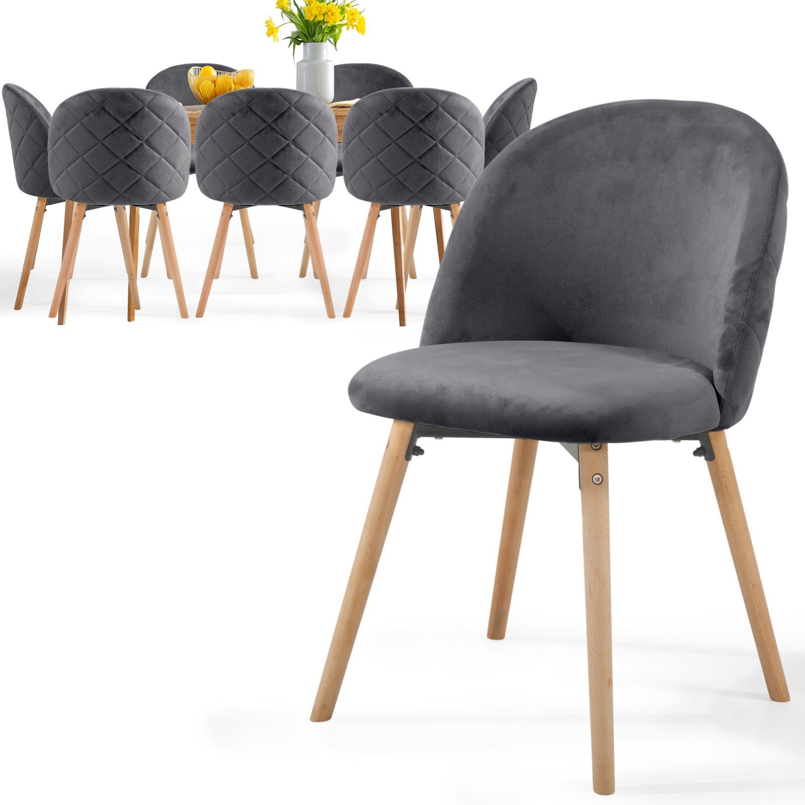 MIADOMODO Esszimmerstuhl -Farbwahl, 2/4/6/8Set, Gepolstert, Beine günstig online kaufen