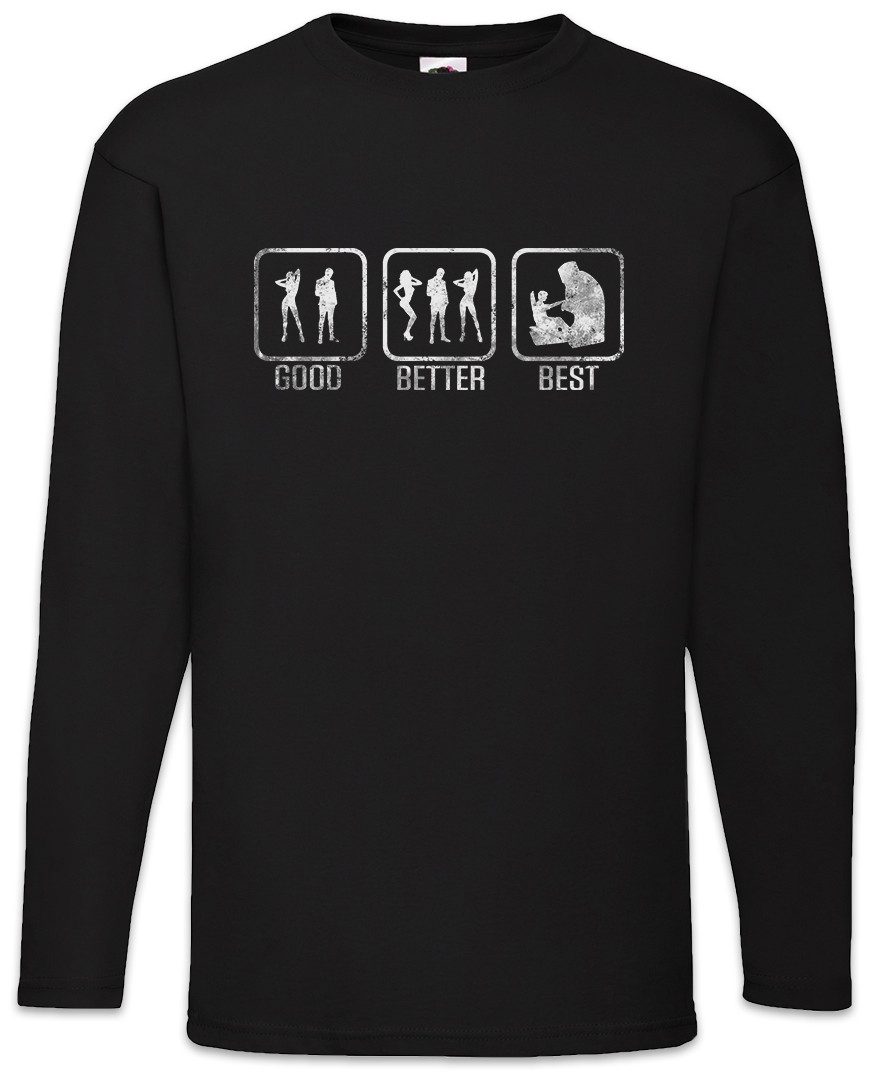 Langarmshirt Good Better Best Langarm T-Shirt Lvl. Lvl Gamer RPG Roleplay Games