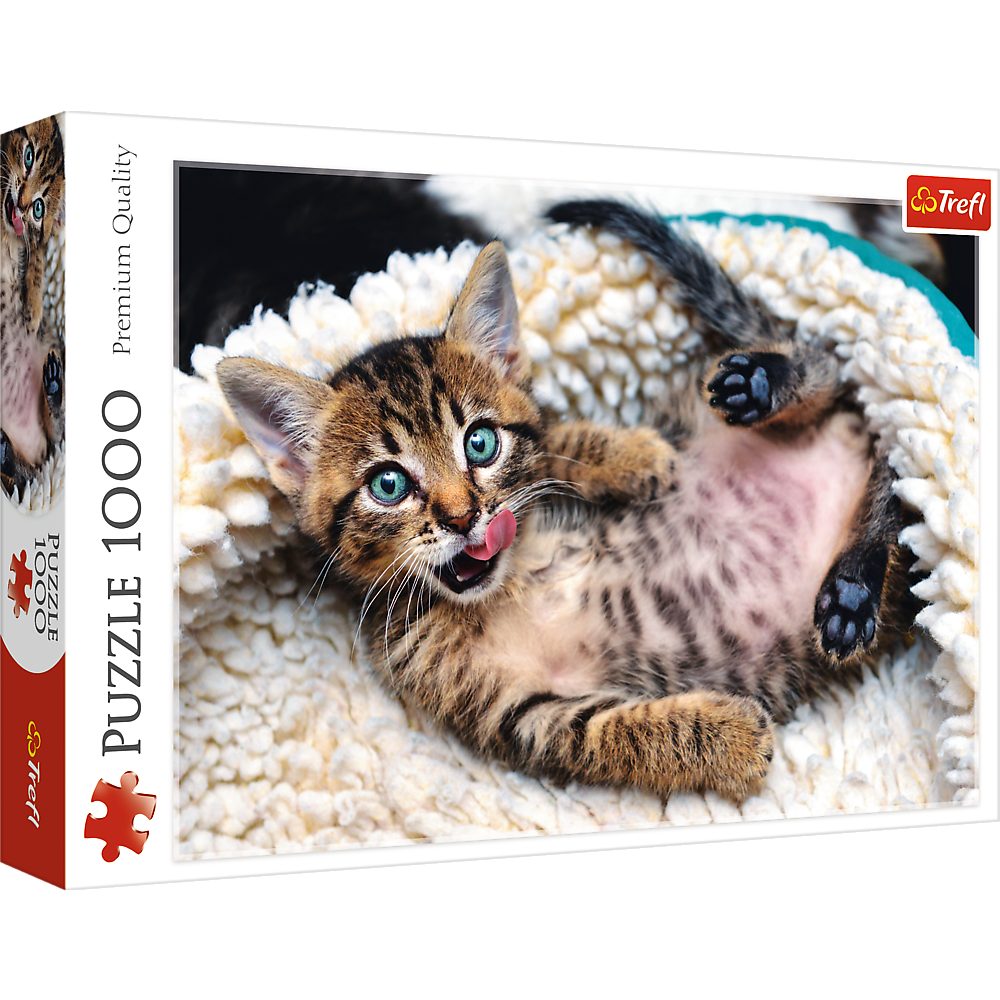 Trefl Puzzle Trefl, Fröhliche Katze, 1000 Teile Puzzle, 1000 Puzzleteile
