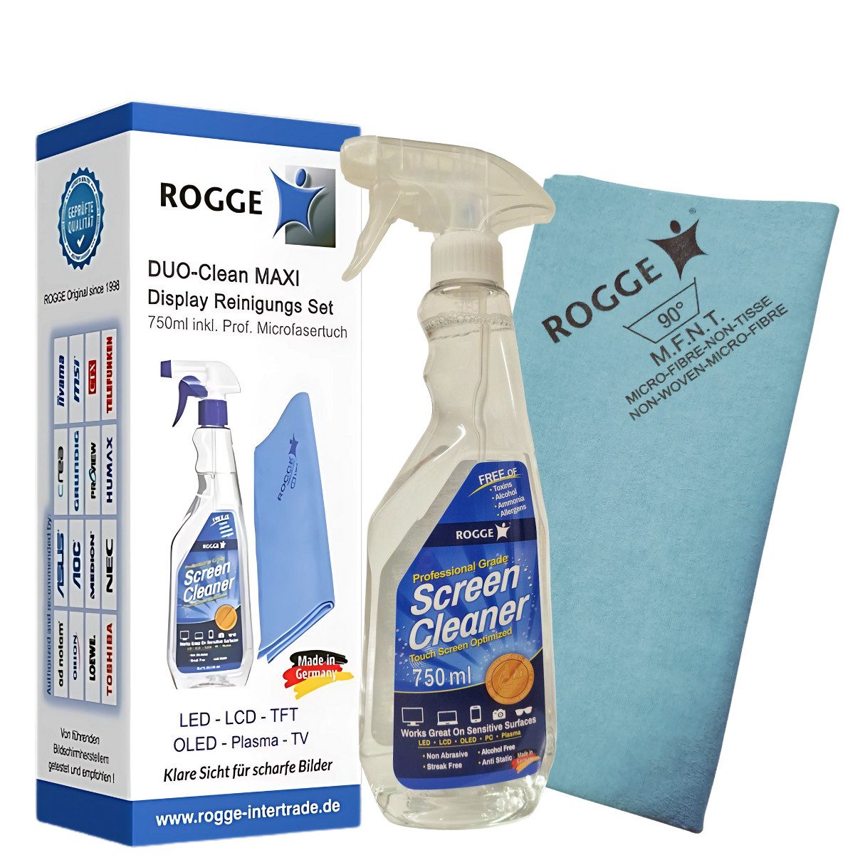 Rogge ROGGE DUO-Clean MAXI 750ml inkl. 1x ROGGE & Vileda Microfasertuch Reinigungsspray (2-St)