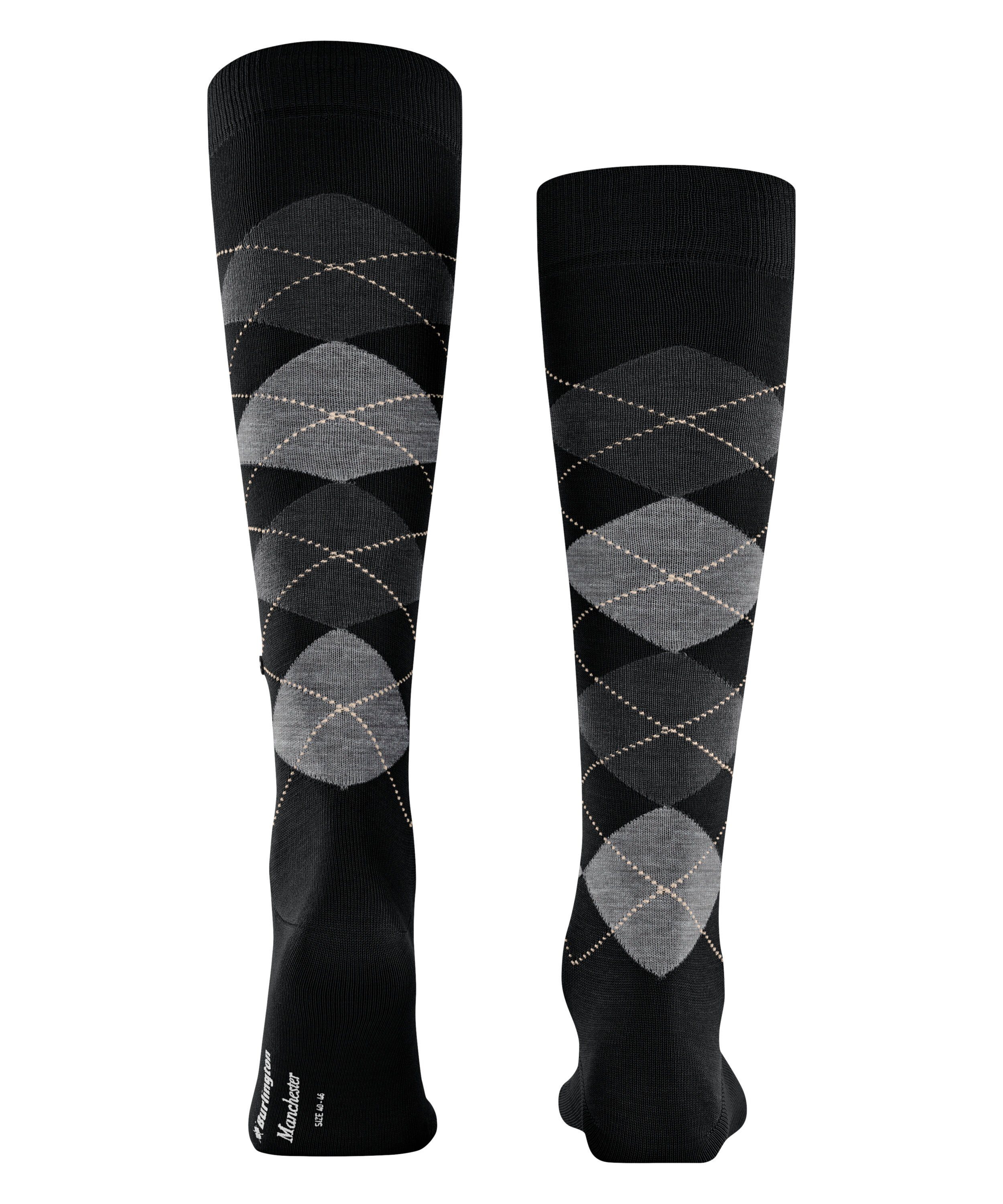 Burlington Kniestrümpfe Burlington Manchester Herren (1-Paar) mit elegant schimmernder Baumwolle